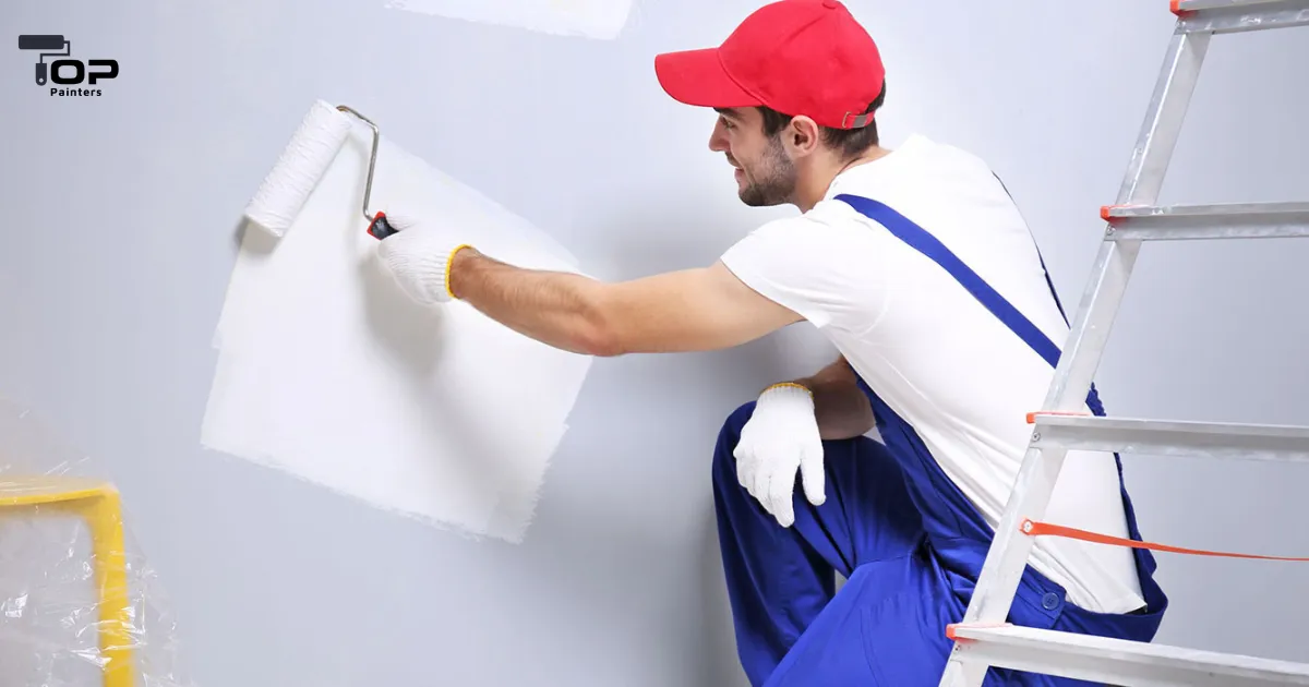 A professional painter transforming the walls of houses with color