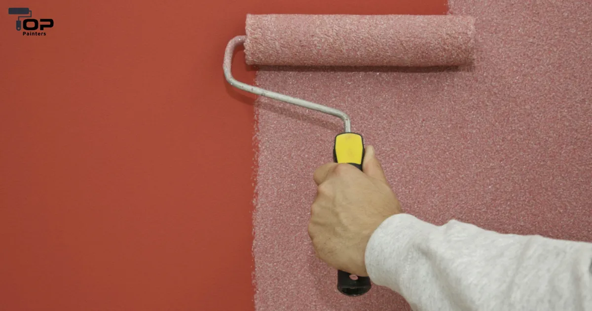 Painting a wall with tips for using acrylic paint.