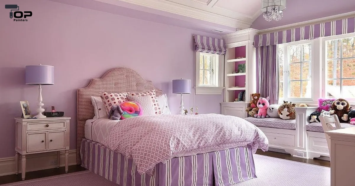 Purple Is One of the Suitable Bedroom Colors for Children.